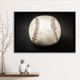 Baseball Canvas Art, Baseball Fan Gift Framed Canvas Prints Wall Art Decor, Black Floating Frame