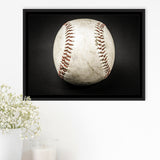 Baseball Canvas Art, Baseball Fan Gift Framed Canvas Prints Wall Art Decor, Black Floating Frame
