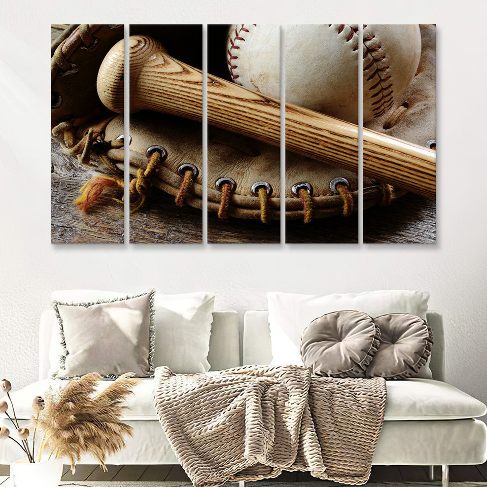 Baseball Cool Art 5 Piece B Canvas Prints Wall Art Decor - Painting Canvas, Multi Panels