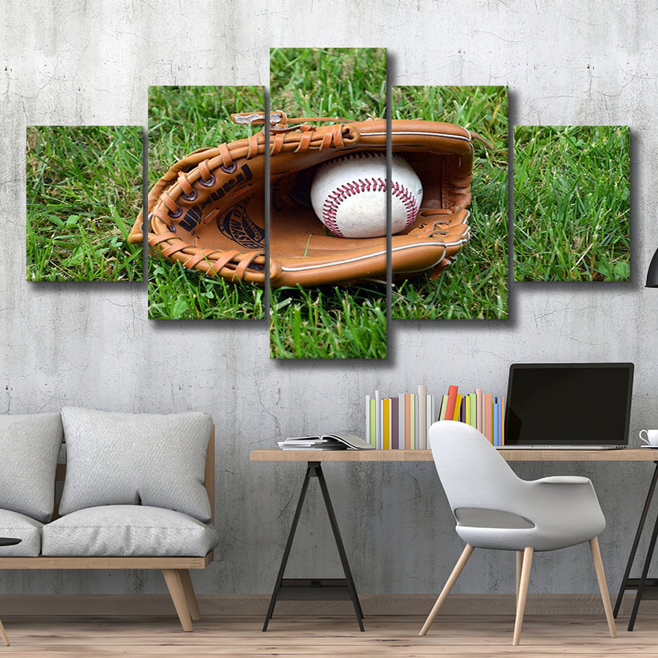 Baseball Glove Wall Art Sport Stadium Canvas Prints Decor Baseball,Multi Panels,Sport Stadium Art Prints, Fan Gift