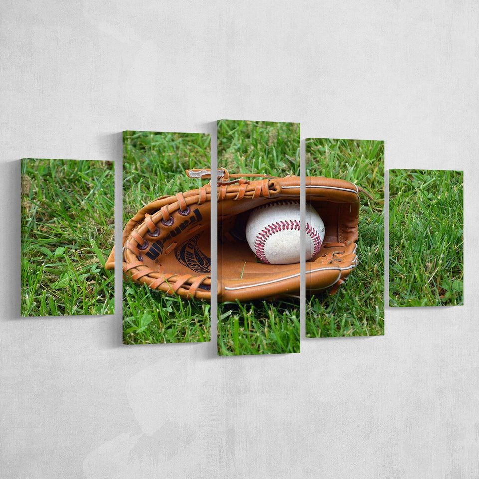 Baseball Glove Wall Art Sport Stadium Canvas Prints Decor Baseball,Multi Panels,Sport Stadium Art Prints, Fan Gift