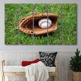 Baseball Glove Wall Art Sport Stadium Canvas Prints Decor Baseball,Multi Panels B,Sport Stadium Art Prints, Fan Gift