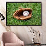 Baseball Glove Wall Art Sport Stadium Framed Canvas Prints Decor Baseball,Sport Stadium Art Prints, Fan Gift