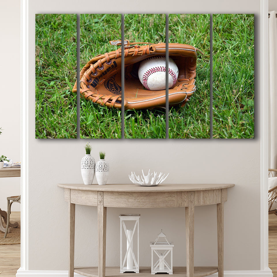 Baseball Glove Wall Art Sport Stadium Canvas Prints Decor Baseball,Multi Panels B,Sport Stadium Art Prints, Fan Gift