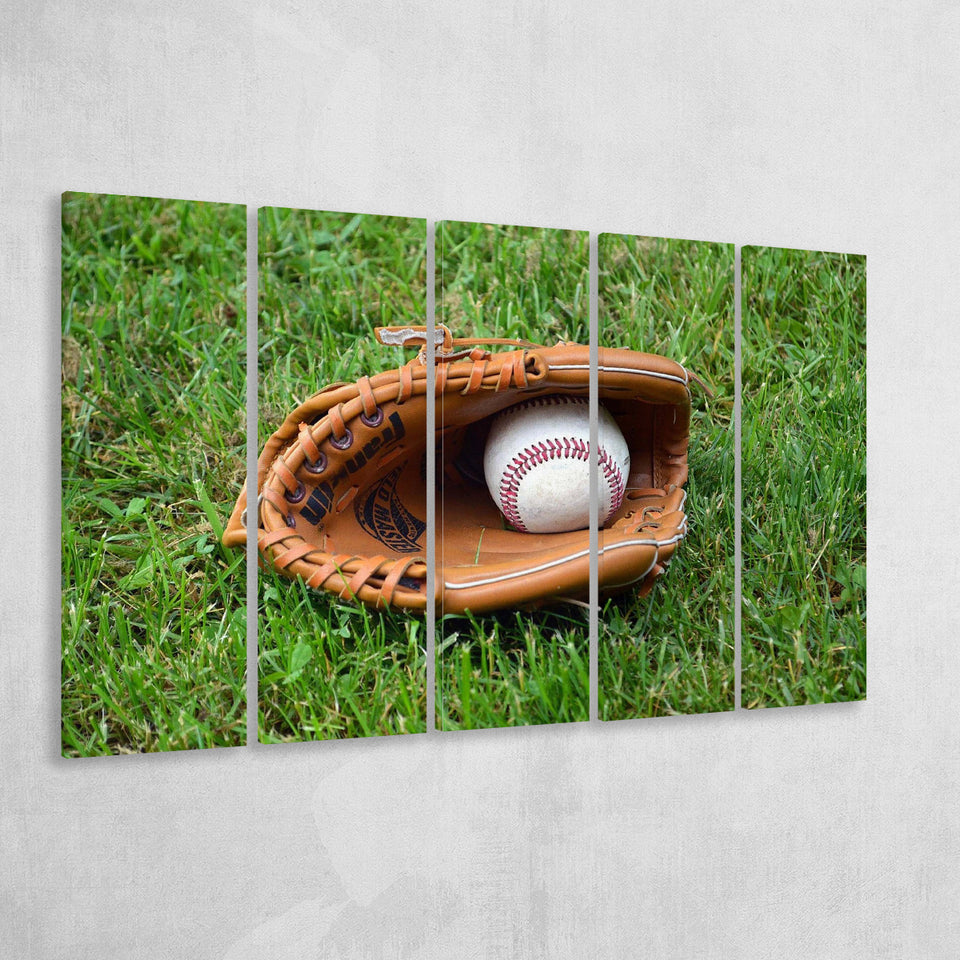 Baseball Glove Wall Art Sport Stadium Canvas Prints Decor Baseball,Multi Panels B,Sport Stadium Art Prints, Fan Gift