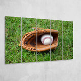 Baseball Glove Wall Art Sport Stadium Canvas Prints Decor Baseball,Multi Panels B,Sport Stadium Art Prints, Fan Gift