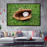 Baseball Glove Wall Art Sport Stadium Framed Canvas Prints Decor Baseball,Sport Stadium Art Prints, Fan Gift