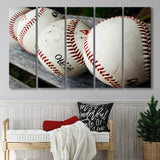 Baseball, Vintage Baseball 5 Panels B,Large Canvas,Canvas Prints Wall Art Home Decor