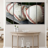 Baseball, Vintage Baseball 5 Panels B,Large Canvas,Canvas Prints Wall Art Home Decor