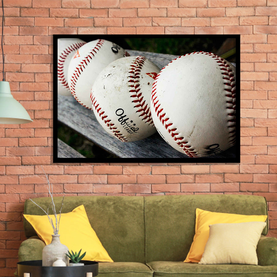 Baseball, Vintage Baseball Framed Art Prints Wall Art Decor,Black Frame, Ready to hang