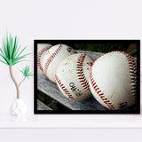 Baseball, Vintage Baseball Framed Art Prints Wall Art Decor,Black Frame, Ready to hang