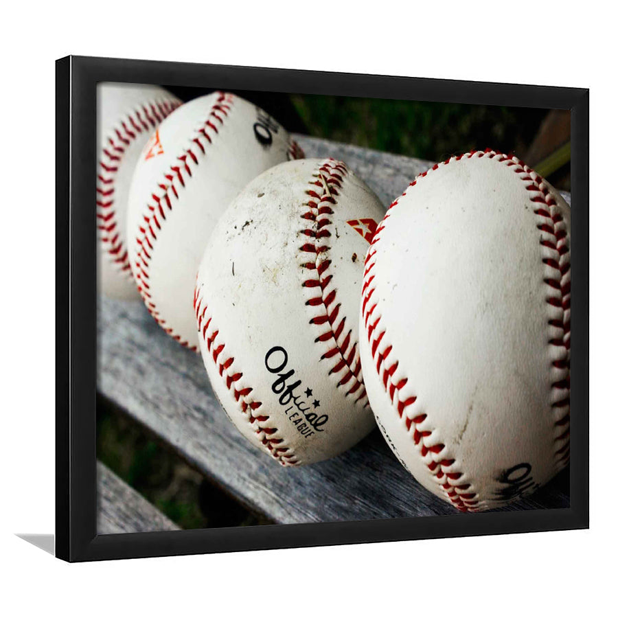 Baseball, Vintage Baseball Framed Art Prints Wall Art Decor,Black Frame, Ready to hang