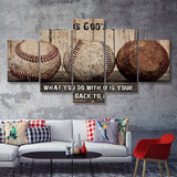 Baseball Your Talent Is Gods Gift To You 5 Piece Multi Panels Canvas Prints Wall Art - Painting Canvas,Wall Decor