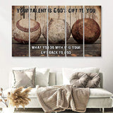 Baseball Your Talent Is Gods Gift To You 5 Piece B Multi Panels Canvas Prints Wall Art - Painting Canvas,Wall Decor