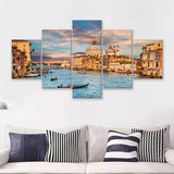 Basilica Di Santa Maria Della Salute 5 Pieces Canvas Prints Wall Art - Painting Canvas, Multi Panels, Wall Decor