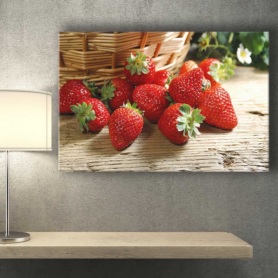 Basket Of Strawberry Canvas Prints Wall Art - Painting Canvas, Wall Decor, Canvas Art, For Sale