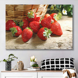 Basket Of Strawberry Canvas Prints Wall Art - Painting Canvas, Wall Decor, Canvas Art, For Sale