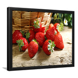 Basket Of Strawberry Framed Art Prints Wall Decor - Painting Prints, Wall Art, Framed Picture, Black Frame