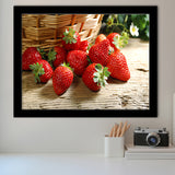 Basket Of Strawberry Framed Art Prints Wall Decor - Painting Prints, Wall Art, Framed Picture, Black Frame