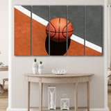 Basketball, Basketball 5 Panels B,Large Canvas,Canvas Prints Wall Art Home Decor