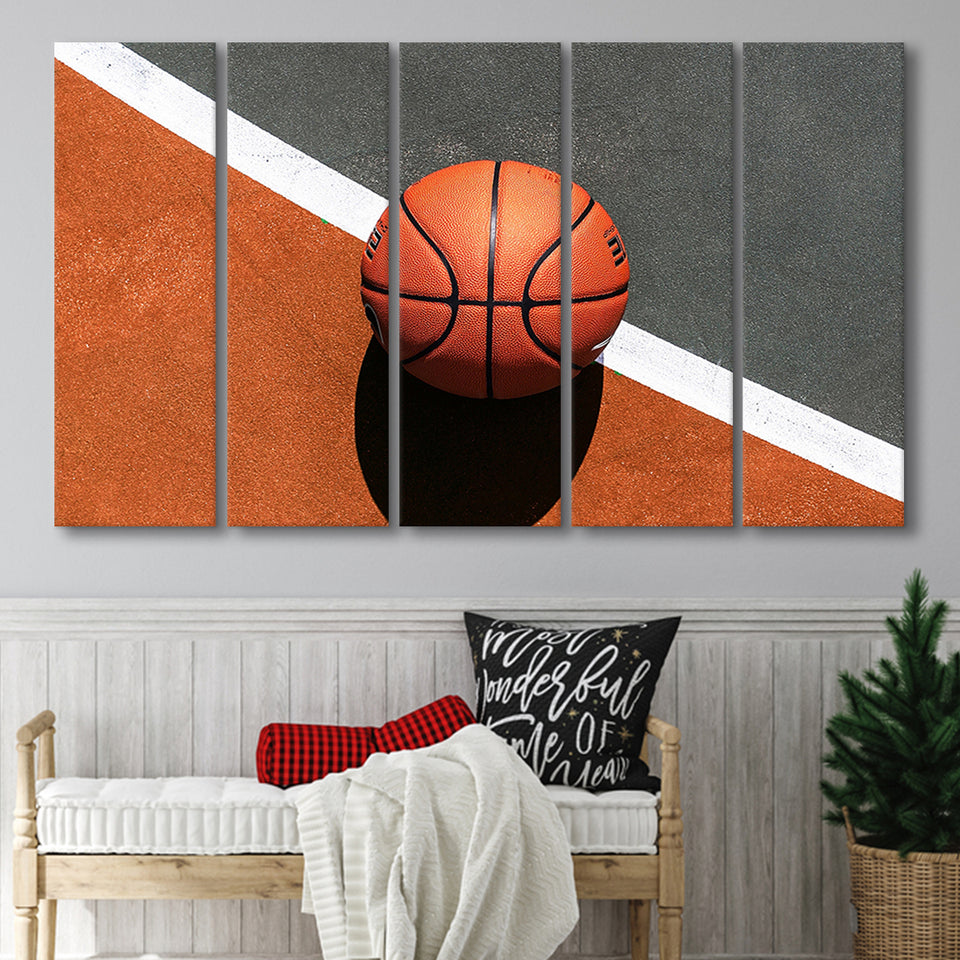 Basketball, Basketball 5 Panels B,Large Canvas,Canvas Prints Wall Art Home Decor