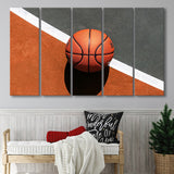 Basketball, Basketball 5 Panels B,Large Canvas,Canvas Prints Wall Art Home Decor