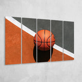 Basketball, Basketball 5 Panels B,Large Canvas,Canvas Prints Wall Art Home Decor