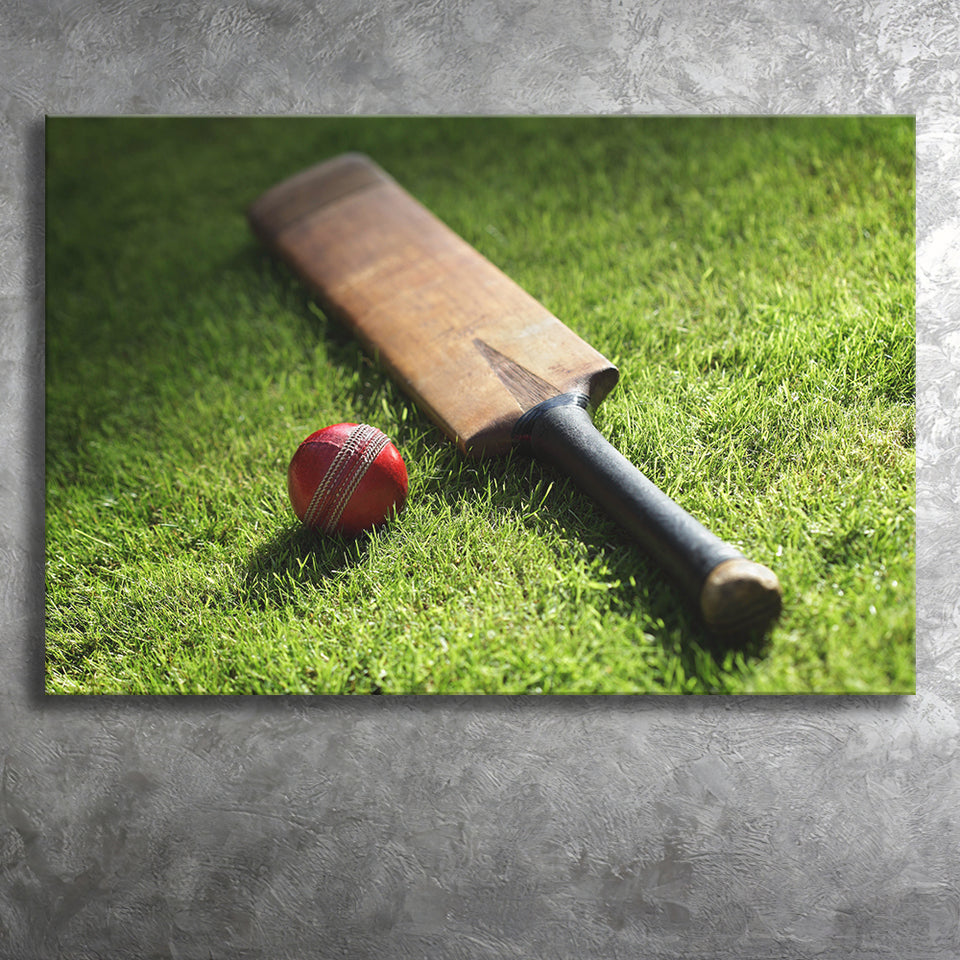 Bat and Ball Cricket, Stadium Canvas, Sport Art, Gift for him, Fan Gift, Canvas Prints Wall Art Decor