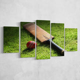 Bat and Ball Cricket, Stadium Canvas, Sport Art, Large Canvas, Multi Panels, Canvas Prints Wall Art Decor