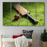 Bat and Ball Cricket, Stadium Canvas, Sport Art, Gift for him, Multi Panels B, Canvas Prints Wall Art Decor