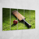 Bat and Ball Cricket, Stadium Canvas, Sport Art, Gift for him, Multi Panels B, Canvas Prints Wall Art Decor