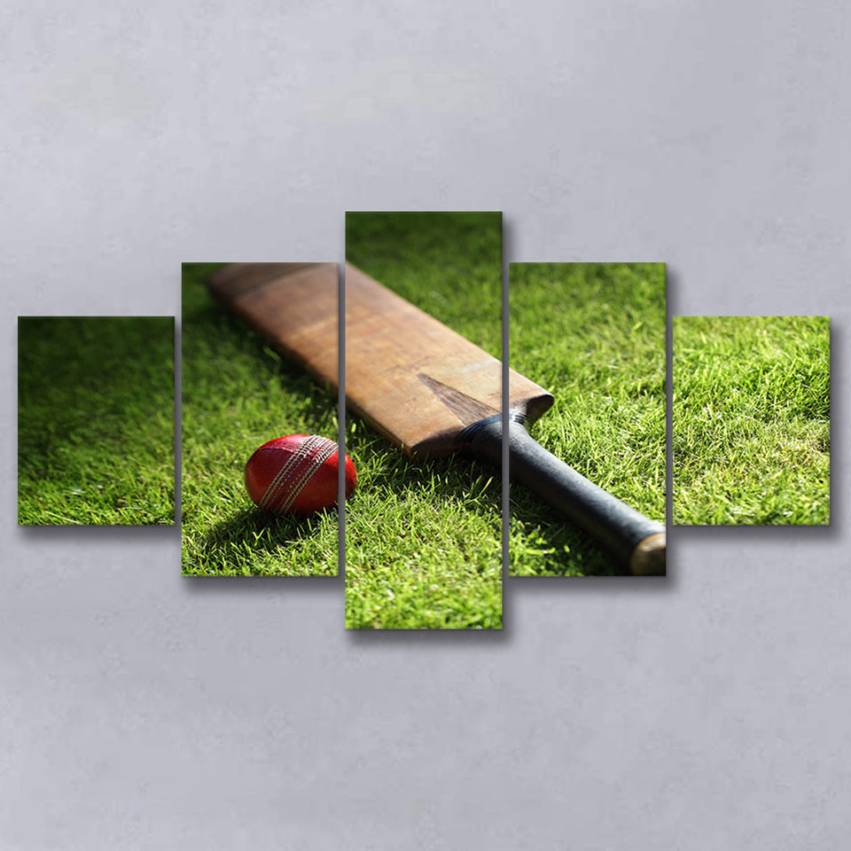 Bat and Ball Cricket, Stadium Canvas, Sport Art, Large Canvas, Multi Panels, Canvas Prints Wall Art Decor