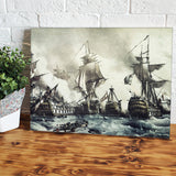 Battle Of Trafalgar October 21 1805 Engraving National Library Madrid Canvas Wall Art - Canvas Prints, Prints For Sale, Painting Canvas,Canvas On Sale