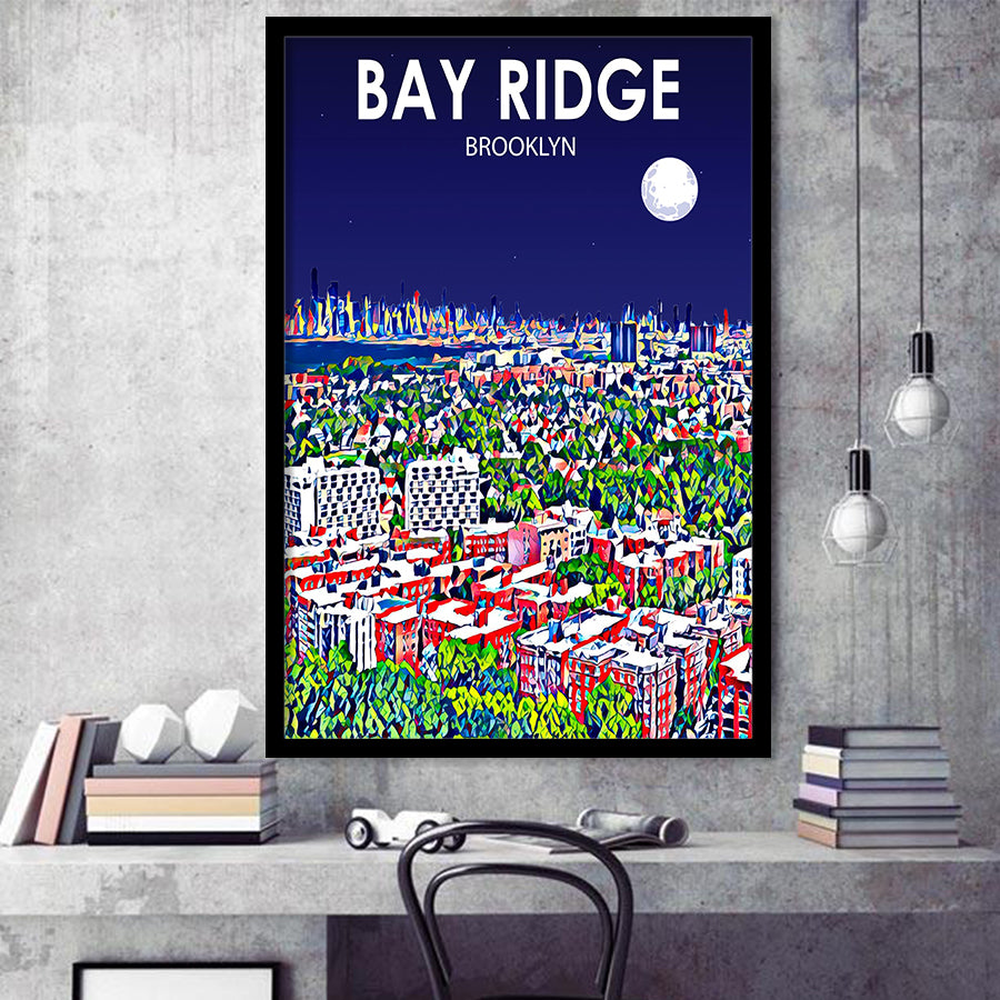 Bay Ridge Brooklyn Art V1, City Art Print, Framed Art Print Wall Art Home Decor, Framed Picture