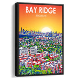 Bay Ridge Brooklyn Art, Large Canvas, Framed Canvas Print Wall Art Home Decor, Floating Frame