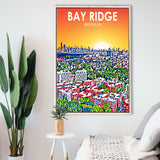 Bay Ridge Brooklyn Art, Large Canvas, Framed Canvas Print Wall Art Home Decor, Floating Frame