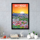 Bay Ridge Brooklyn Art, Large Canvas, Framed Canvas Print Wall Art Home Decor, Floating Frame