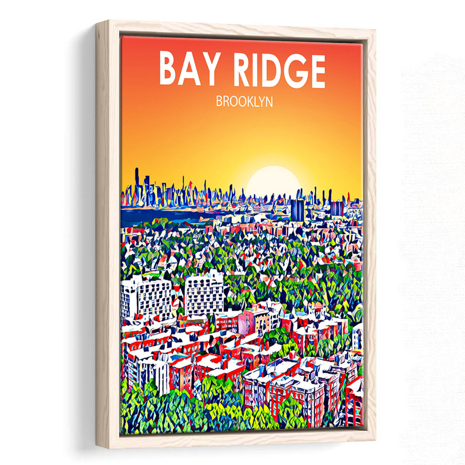Bay Ridge Brooklyn Art, Large Canvas, Framed Canvas Print Wall Art Home Decor, Floating Frame