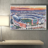 Baylor Bears McLane Stadium Watercolor, Sport Art Prints Fan Gift, Canvas Prints Wall Art Decor
