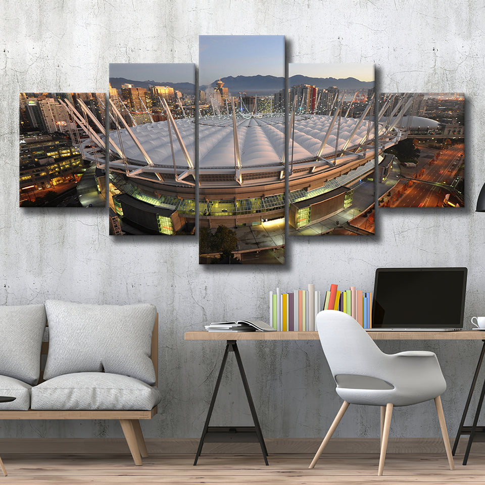 Bc Place Aerial View, Stadium Canvas, Sport Art, Large Canvas, Multi Panels, Canvas Prints Wall Art Decor