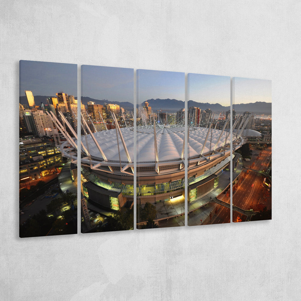 Bc Place Aerial View, Stadium Canvas, Sport Art, Gift for him, Multi Panels B, Canvas Prints Wall Art Decor
