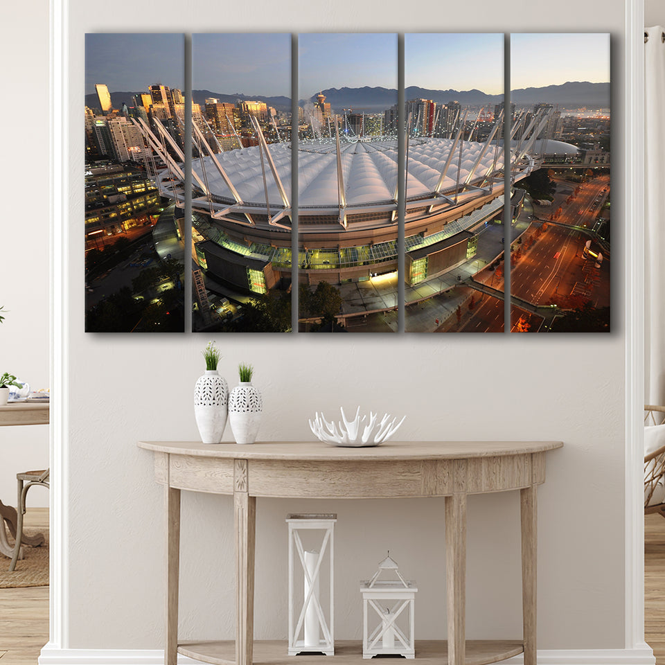 Bc Place Aerial View, Stadium Canvas, Sport Art, Gift for him, Multi Panels B, Canvas Prints Wall Art Decor