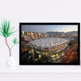 Bc Place Aerial View, Stadium Canvas, Sport Art, Gift for him, Framed Art Prints Wall Art Decor, Framed Picture