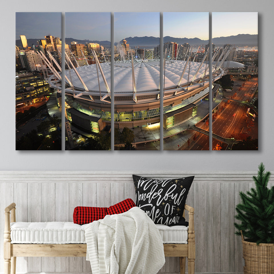 Bc Place Aerial View, Stadium Canvas, Sport Art, Gift for him, Multi Panels B, Canvas Prints Wall Art Decor