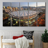 Bc Place Aerial View, Stadium Canvas, Sport Art, Gift for him, Multi Panels B, Canvas Prints Wall Art Decor