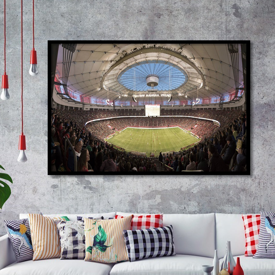 Bc Place Canada, Stadium Canvas, Sport Art, Gift for him, Framed Art Prints Wall Art Decor, Framed Picture