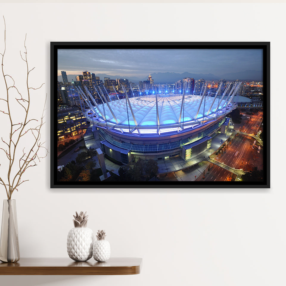 Bc Place Stadium Vancouver, Stadium Canvas, Sport Art, Gift for him, Framed Canvas Prints Wall Art Decor, Framed Picture