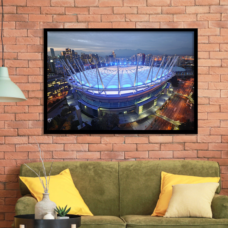 Bc Place Stadium Vancouver, Stadium Canvas, Sport Art, Gift for him, Framed Art Prints Wall Art Decor, Framed Picture