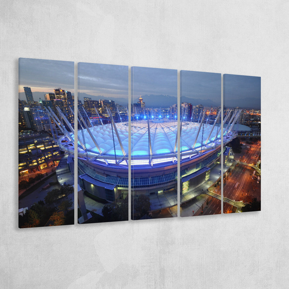 Bc Place Stadium Vancouver, Stadium Canvas, Sport Art, Gift for him, Multi Panels B, Canvas Prints Wall Art Decor
