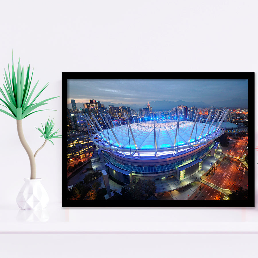 Bc Place Stadium Vancouver, Stadium Canvas, Sport Art, Gift for him, Framed Art Prints Wall Art Decor, Framed Picture